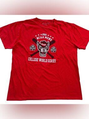 NC State Wolfpack Baseball 2021 College World Series Men’s XL T-Shirt NCAA Red